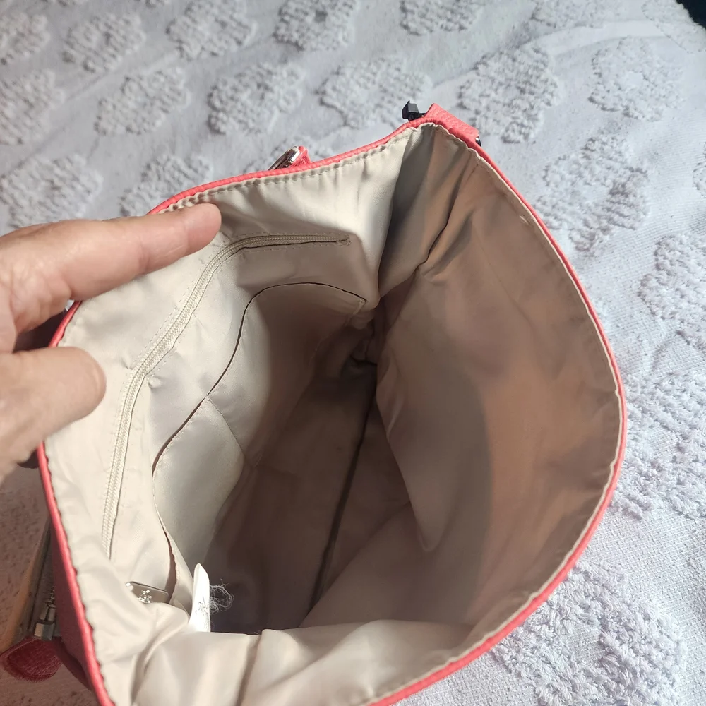 Pink Crossbody Bag with Casual Hobo Silhouette - Picture 4 of 4